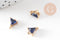 EP-Pendentif connecteur triangle doré cristal bleu saphir 11x8mm, x1 (G5889)