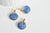 EP Pendentif coquillage doré bleu 24.5mm,x 2 -G0371