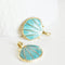EP Pendentif coquillage doré bleu ciel 24.5mm,x 2,G2958