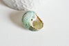 EP Pendentif coquillage naturel vert doré 25mm-G0609