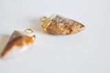 EP Pendentif corne jaspe marron, fournitures créatives,pendentif bijoux, pendentif pierre, jaspe naturel, pendentif jaspe,21mm-G1213