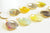 EP Pendentif doré agate colorée, fournitures créatives, pendentif pierre, support doré, création bijoux,agate,pierre naturelle,35-56mm-G2043