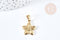 EP Pendentif fleur acier 304 inoxydable doré 20mm, pendentif sans nickel pour création bijoux acier, x1 G8722