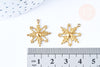 EP-Pendentif flocon de neige laiton brut 19mm, fournitures bijoux laiton brut , x 2 G6469