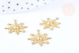 EP-Pendentif flocon de neige laiton brut 19mm, fournitures bijoux laiton brut , x 2 G6469
