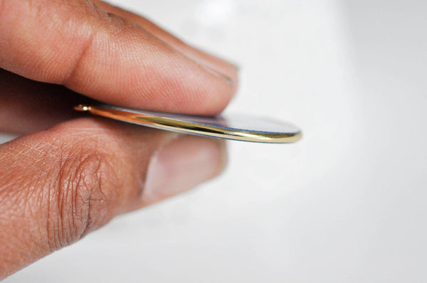 EP Pendentif goutte agate bleue rayée naturelle 41mm, x1 (G3719)