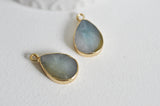 EP Pendentif goutte amazonite doré 22mm-G1174
