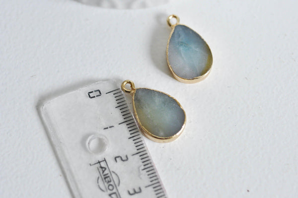 EP Pendentif goutte amazonite doré 22mm-G1174