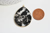 EP Pendentif goutte opale noire, pendentif bijoux pierre naturelle 41mm, x1 G3359