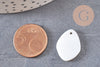 EP-Pendentif goutte ovale nacre blanche 15mm naturelle, x 10 G5902