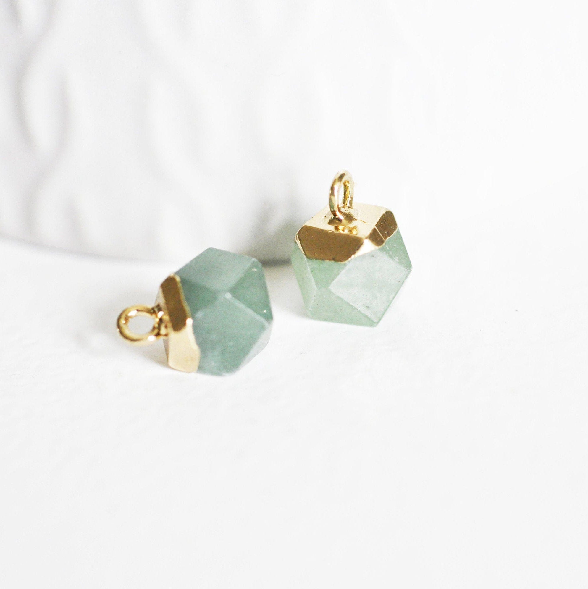 EP Pendentif hexagone aventurine 12mm,x 2,G2344