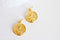 EP-Pendentif médaille ronde ancre acier doré, pendentif doré,sans nickel,laiton doré, création bijoux,médaille or,2.2cm-G1900