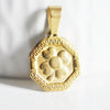 EP Pendentif médaille trèfle acier doré, pendentif doré,sans nickel,laiton doré, création bijoux,médaille or,18mm,G3061