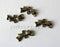 EP Pendentif noeud BRONZE,fourniture création bijoux, pendentif bronze, fourniture créative, noeud papillon, apprêt bronze,2cm,x 10-G41