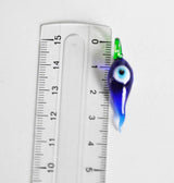 EP Pendentif piment bleu verre oeil, perle verre tchèque,perles verre,pendentif verre,pendentif chance,25mm, Unité, G1988