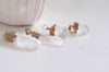 EP Pendentif pointe cristal de roche naturel transparent doré 25-65mm, x1 G0848