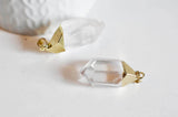EP Pendentif pointe cristal transparent doré , x1 (G1034)