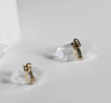 EP Pendentif pointe cristal transparent doré,fournitures créatives,pendentif, pendentif pierre,cristal naturel, pendentif cristal,20-45mm-G793