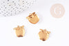 EP Pendentif pomme laiton brut 16mm, création bijoux fruits laiton brut x2 G9084