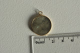 EP Pendentif rond labradorite naturelle,pendentif rond,26mm, x1 G1043
