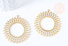 Pendentif soleil acier inoxydable 201 doré 39mm, x1 (G6671)