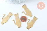 EP-Pendentifs chat égyptien acier doré inoxydable 48mm, x1 G6018