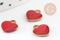 EP-Pendentifs doré cœur émail rouge, pendentif coeur,fournitures créatives, laiton brut, pendentif amour,10mm, x10 G1911