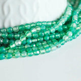 EP Perle agate verte naturelle 4mm, x1 fil de 90 perles (G0726)