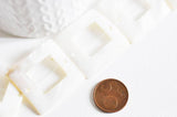 EP-Perle carrée nacre blanche naturelle, perle nacre carré,nacre naturelle coquillage blanc,création bijoux, 34mm,x 2-G935