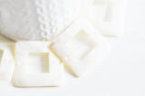 EP-Perle carrée nacre blanche naturelle, perle nacre carré,nacre naturelle coquillage blanc,création bijoux, 34mm,x 2-G935