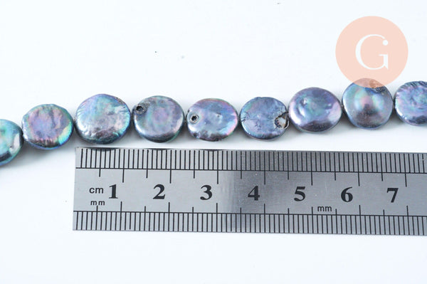 EP Perle eau douce ronde keshi naturelle noire 9-23mm x1 fil de 25-30 perles G6185