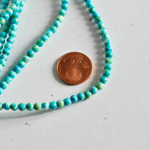 EP Perle jade océan naturel bleue 4mm, x1 fil (G1644)