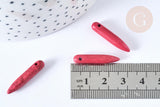 EP-Perle pointe howlite rouge fuchsia 20-25mm,perle pierre naturelle ,x10 (G7428)