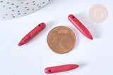 EP-Perle pointe howlite rouge fuchsia 20-25mm,perle pierre naturelle ,x10 (G7428)