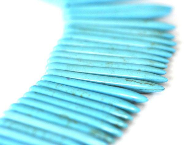 EP Perle pointe howlite turquoise de synthèse, x fil de 45 cm-G0045