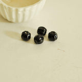 EP-Perle porcelaine noire striée 13mm, x5 G1888