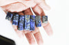 EP Perle rectangle lapis Lazulis naturel, pierre naturelle x7 (G4897)