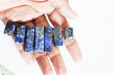 EP Perle rectangle lapis Lazulis naturel, pierre naturelle x7 (G4897)