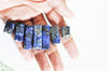 EP Perle rectangle lapis Lazulis naturel, pierre naturelle x7 (G4897)