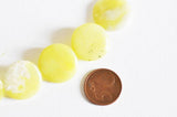 EP Perle ronde jade jaune feuille,pierre précieuse,pierre naturelle,jade jaune naturel,perle pierre,pierre roulée,bijou pierre,22mm,les 5-G600
