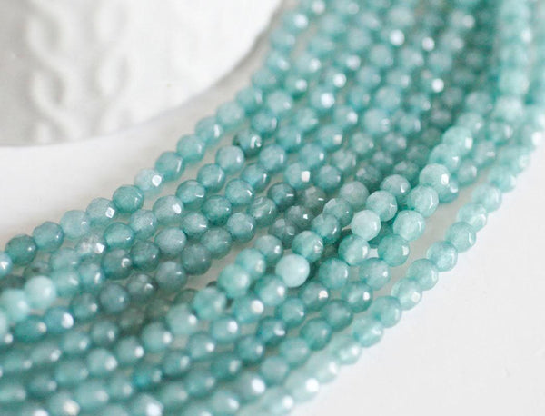 EP Perle ronde jade naturelle vert 4mm,fil de 90 perles-G1454