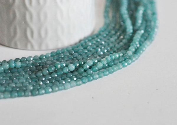 EP Perle ronde jade naturelle vert 4mm,fil de 90 perles-G1454