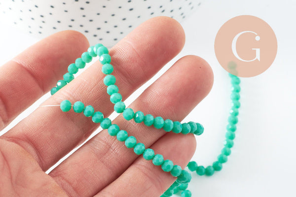 EP-Perles abacus cristal vert 4-5mm, x1 fil de 37cm (G6215)