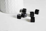 EP Perles carrées noires, fourniture créative, perles verre tchèque, perles verre, verre noir, creation bijoux, lot 5 perles,11mm-G2196