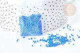Perles tube verre bleu façon Delica miyuki, x1 sachet de 8g (G7765)