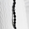 EP Perles verre noir, Perles verre, perle forme ovale, fourniture créative, grain de riz, verre noir, création bijoux, fil de 70-G564