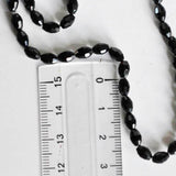 EP Perles verre noir, Perles verre, perle forme ovale, fourniture créative, grain de riz, verre noir, création bijoux, fil de 70-G564