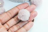EP-Pompon fourrure rose support doré 21mm,décoration pompon imitation fourrure x2 G4496