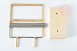 EP Présentoir à bijoux boucles d'oreilles laiton doré socle bois 20.7cm 2 rangées, x1 G8377