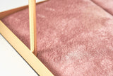 EP Présentoir à bijoux laiton doré velours vieux rose, présentoir pour rangement de bijoux, x1 G9136